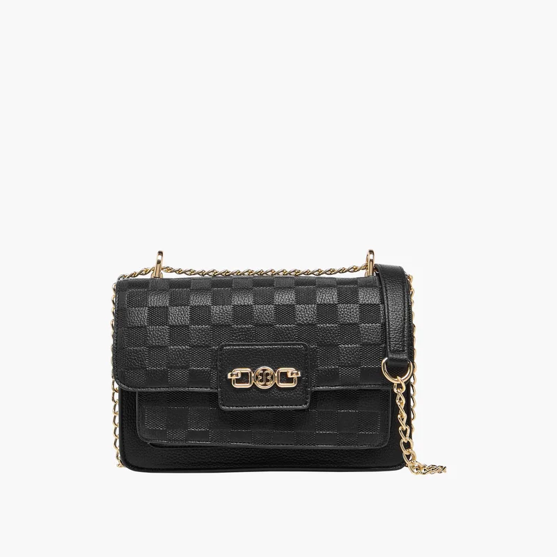 Bessie London Checked Embossed Crossbody Bag for Women